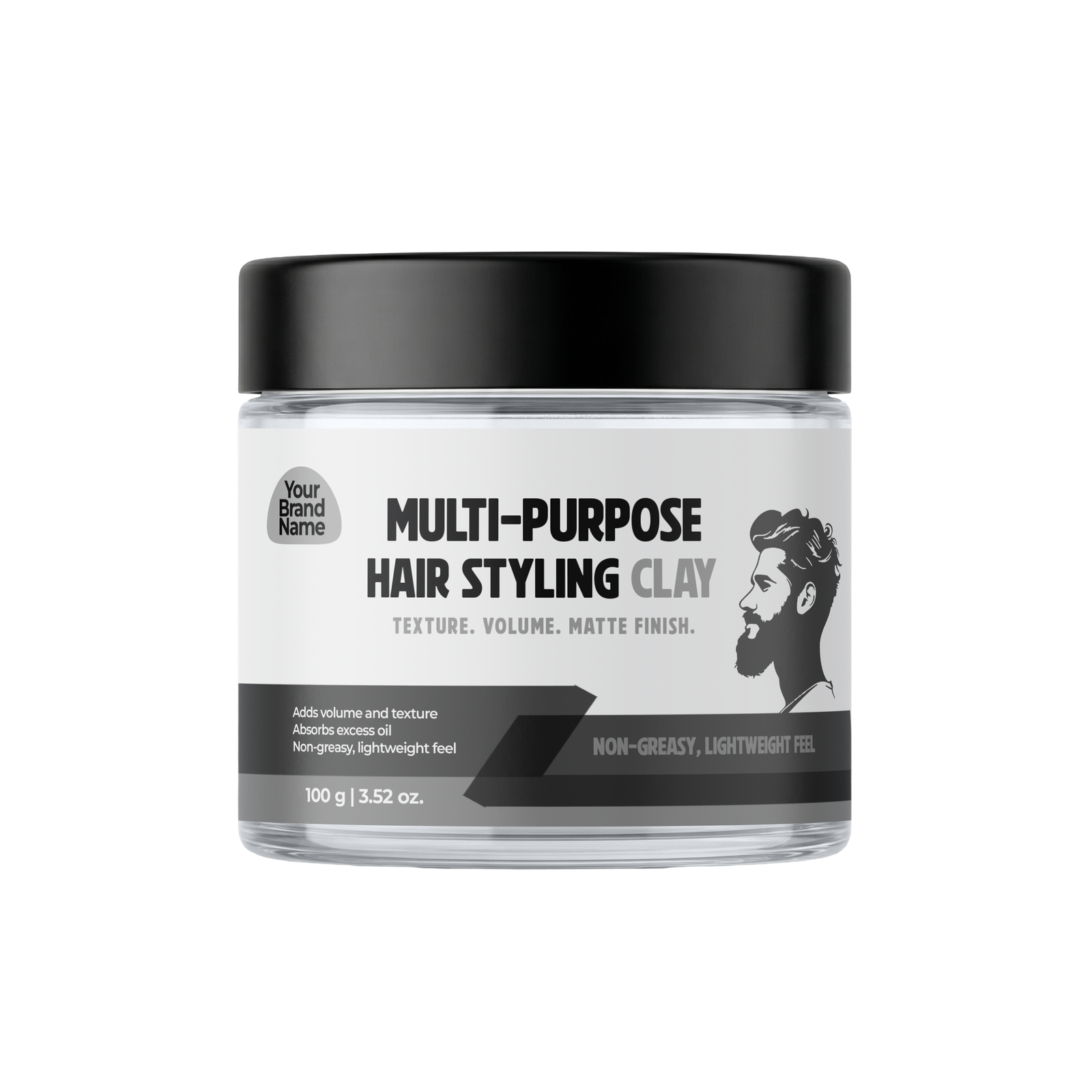 Beard and Mustache styling hair clay